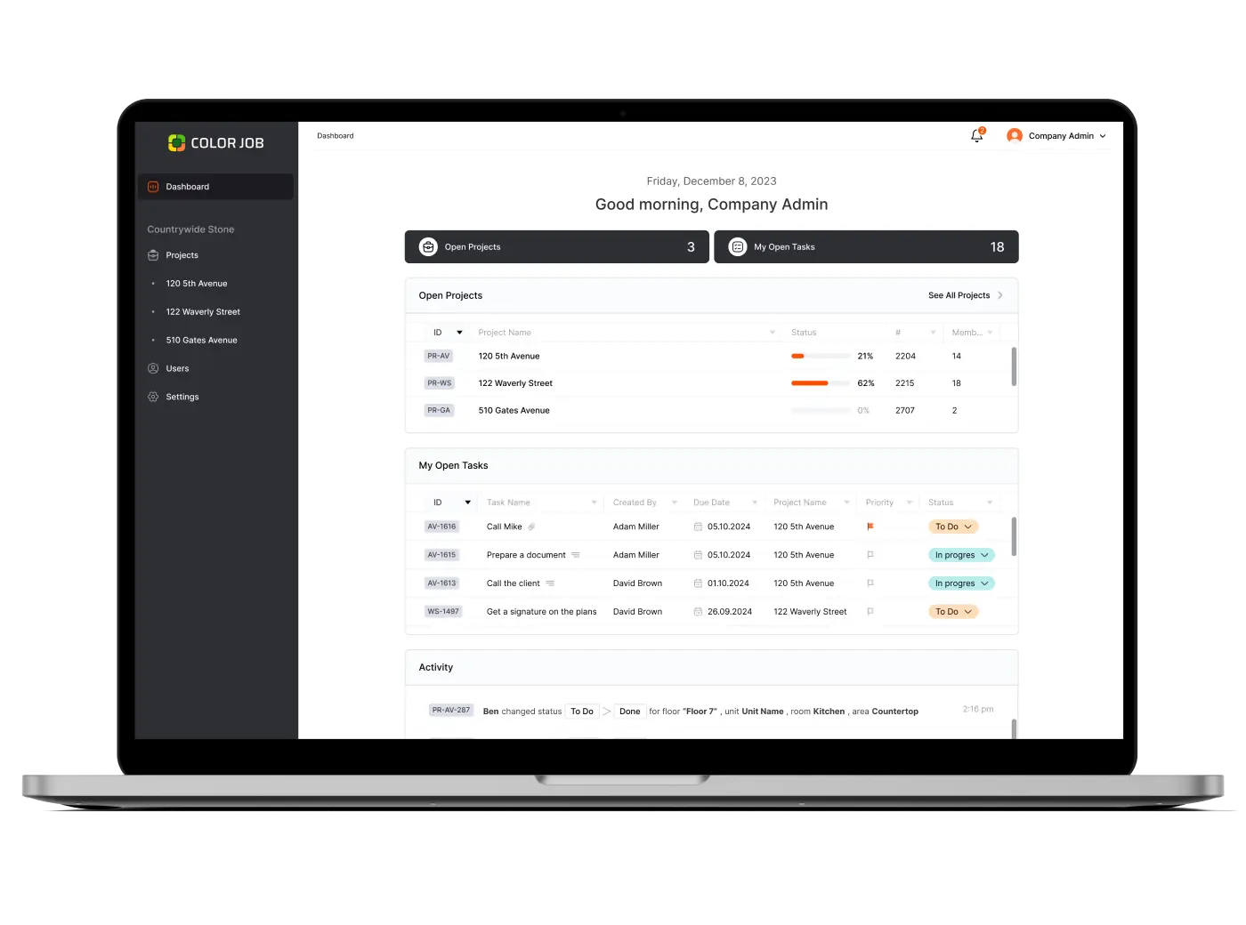 Hero image MacBook with system Dashboard opened